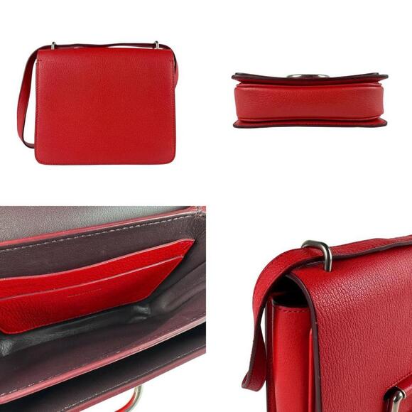 BURBERRY Red Leather Shoulder Bag - Picture 3 of 5